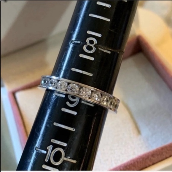 14 Karat White Gold ETERNITY RING WEDDING BAND 9 - Picture 6 of 7